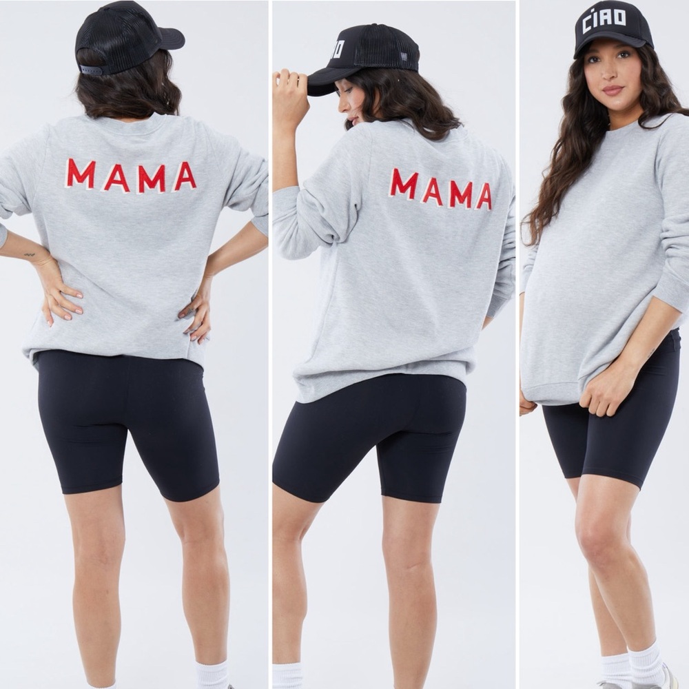 Ingrid & Isabel Mama Maternity Soft Knit Sweatshirt Gray